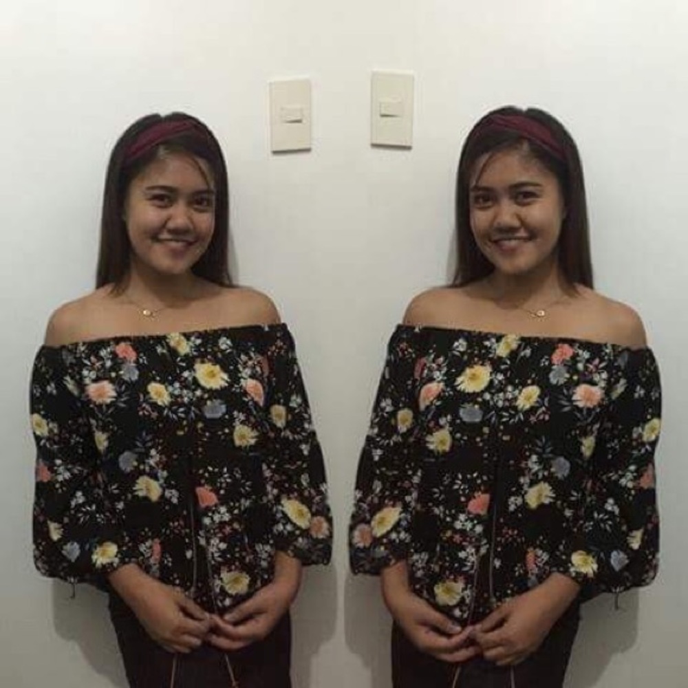 BLACK FLORAL PRINT OFF-THE-SHOULDER TOP